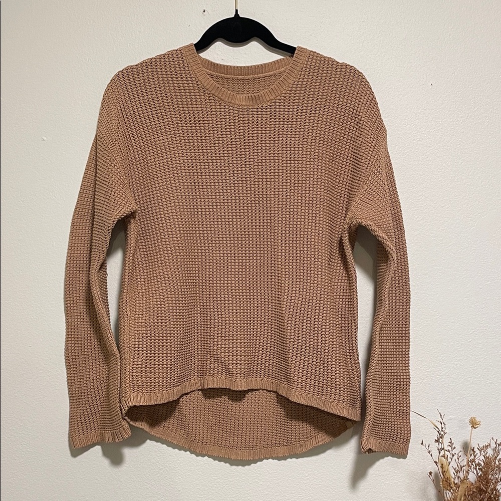 lululemon athletica Camel Knit Crew Neck Sweater